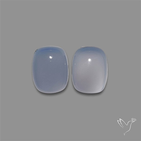 Namibian Blue Chalcedony Pair Gemmy High Domed