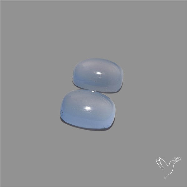 Namibian Blue Chalcedony Pair Gemmy High Domed