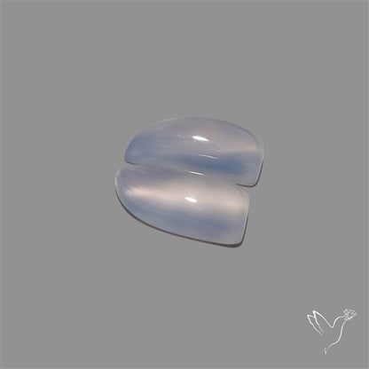 Namibian Blue Chalcedony Pair Gemmy High Domed