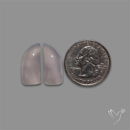 Namibian Blue Chalcedony Pair Gemmy High Domed