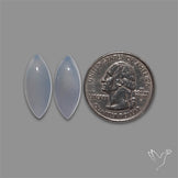 Namibian Blue Chalcedony Pair Gemmy High Domed