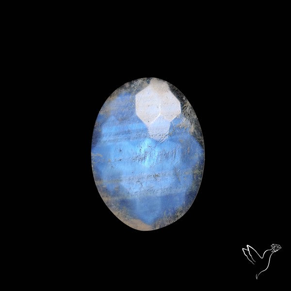 Honeycomb Cut Belomorite Blue Moonstone