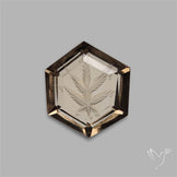 Smoky Quartz Reverse Intaglio Leaf Carving