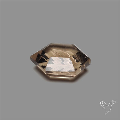 Smoky Quartz Reverse Intaglio Leaf Carving