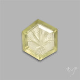 Lemon Quartz Reverse Intaglio Leaf Carving