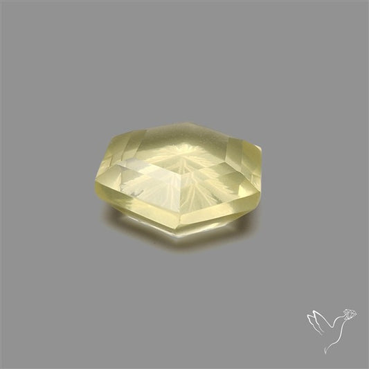 Lemon Quartz Reverse Intaglio Leaf Carving