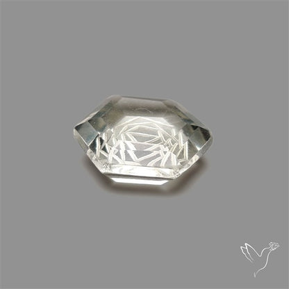 Prasiolite Reverse Intaglio Mekaba Carving