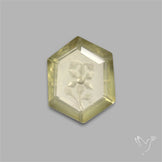 Lemon Quartz Reverse Intaglio Floral Carving