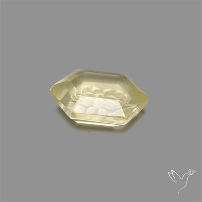 Lemon Quartz Reverse Intaglio Floral Carving