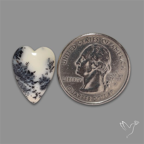 Dendritic Opal Heart Cabochon