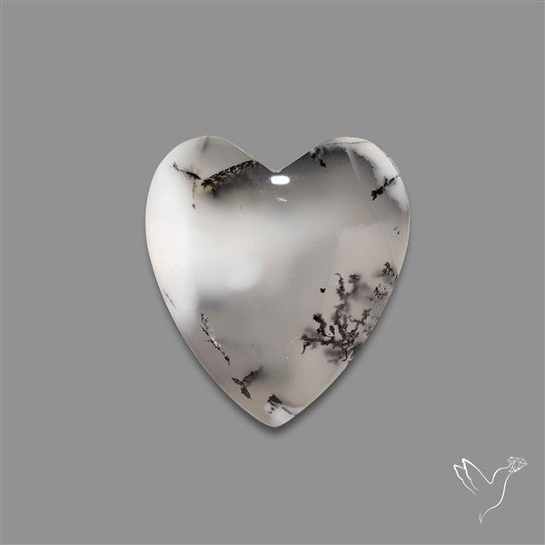 Dendritic Opal Heart Cabochon