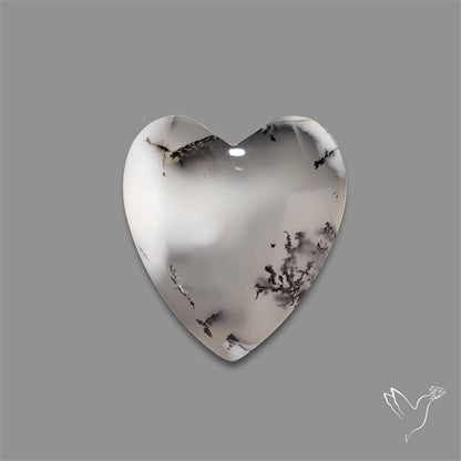 Dendritic Opal Heart Cabochon