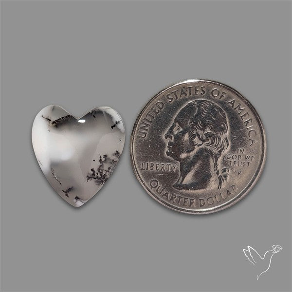 Dendritic Opal Heart Cabochon