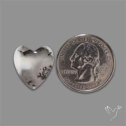 Dendritic Opal Heart Cabochon