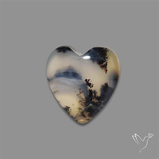 Dendritic Opal Heart Cabochon