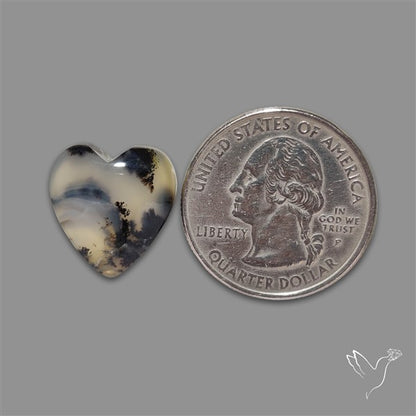 Dendritic Opal Heart Cabochon