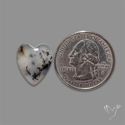 Dendritic Opal Heart Cabochon