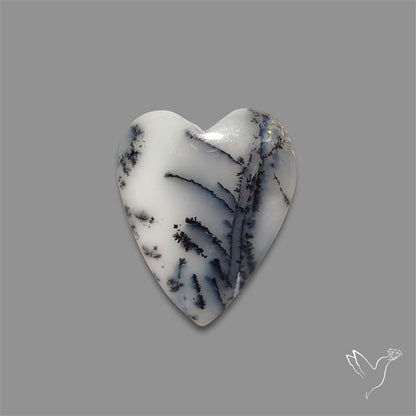 Dendritic Opal Heart Cabochon