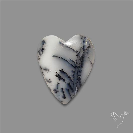 Dendritic Opal Heart Cabochon