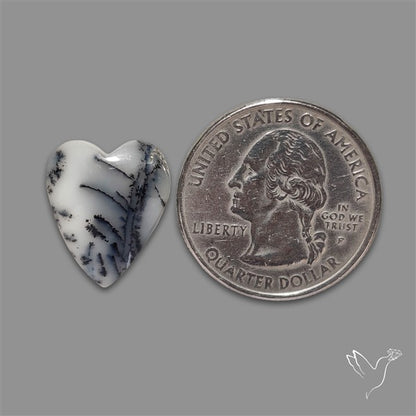 Dendritic Opal Heart Cabochon
