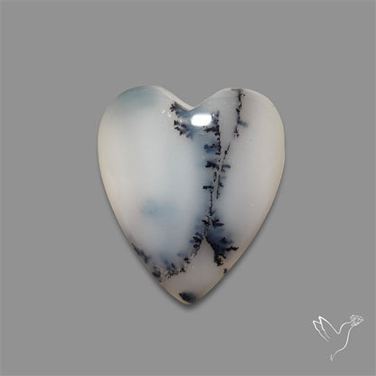 Dendritic Opal Heart Cabochon