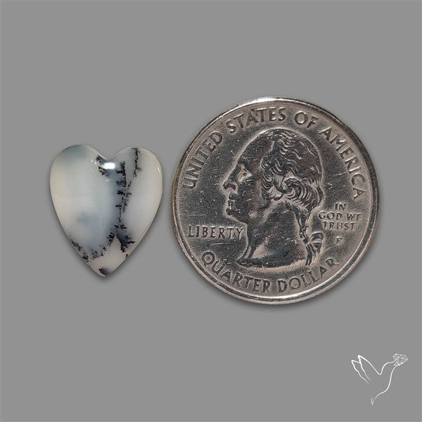 Dendritic Opal Heart Cabochon