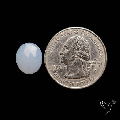 Rose Cut Namibian Blue Chalcedony