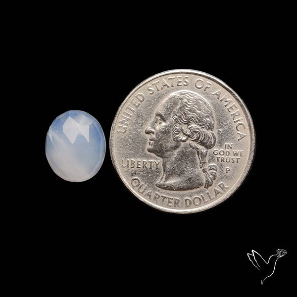Rose Cut Namibian Blue Chalcedony