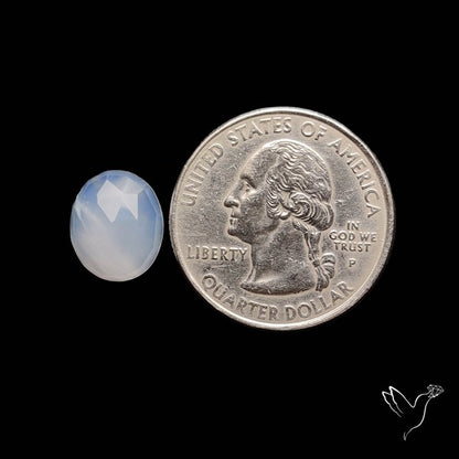 Rose Cut Namibian Blue Chalcedony