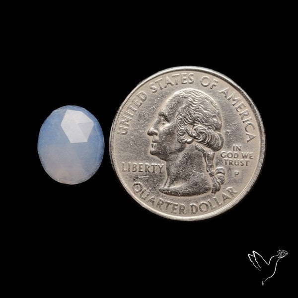 Rose Cut Namibian Blue Chalcedony