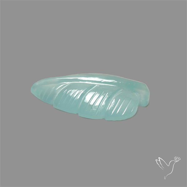 Aqua Chalcedony Leaf Carving