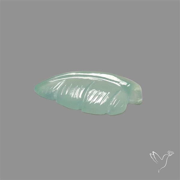 Aqua Chalcedony Leaf Carving