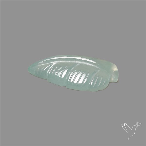Aqua Chalcedony Leaf Carving