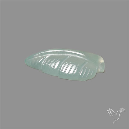 Aqua Chalcedony Leaf Carving