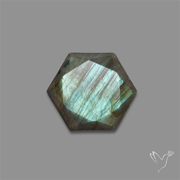 Hexagon Star Cut Labradorite Sea Green Sheen