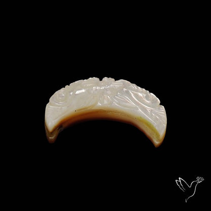Mother Of Pearl Mughal Carving Crescent