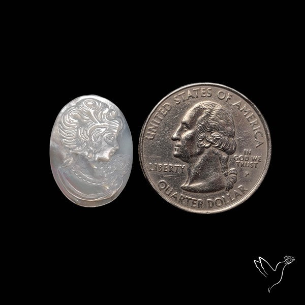 Mother Of Pearl Woman Cameo Carving
