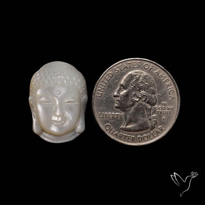 Mother Of Pearl Buddha Face Carving