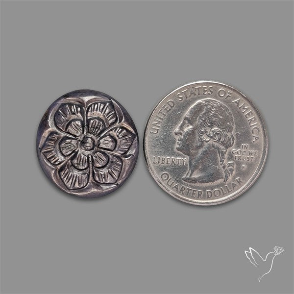 Black Cherry Star Ruby Mughal Carving (Handcarved)