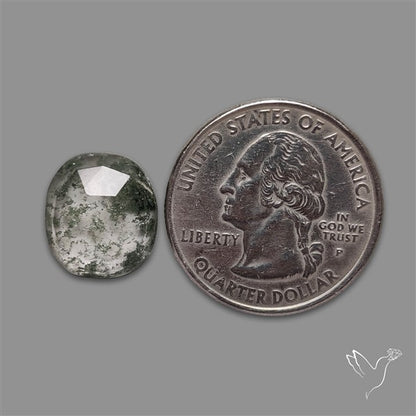 Chlorite in Quartz Rose Cut Rare