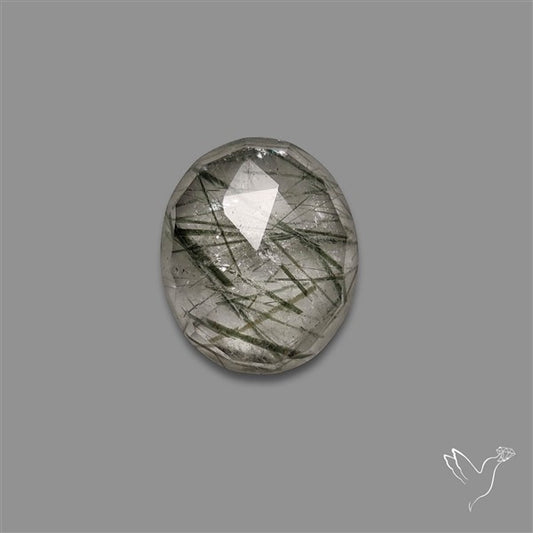 Rose Cut Green Rutilated Quartz