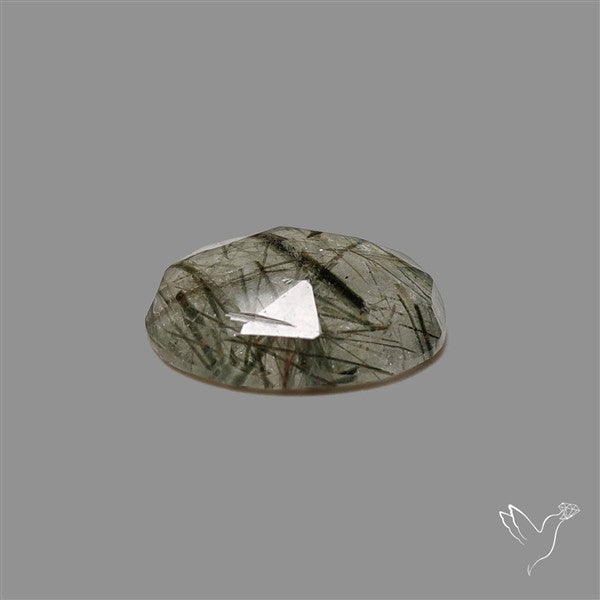 Rose Cut Green Rutilated Quartz