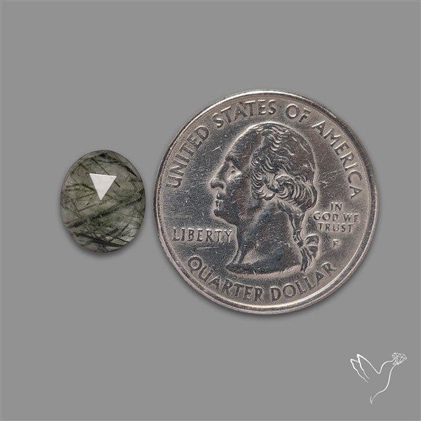 Rose Cut Green Rutilated Quartz