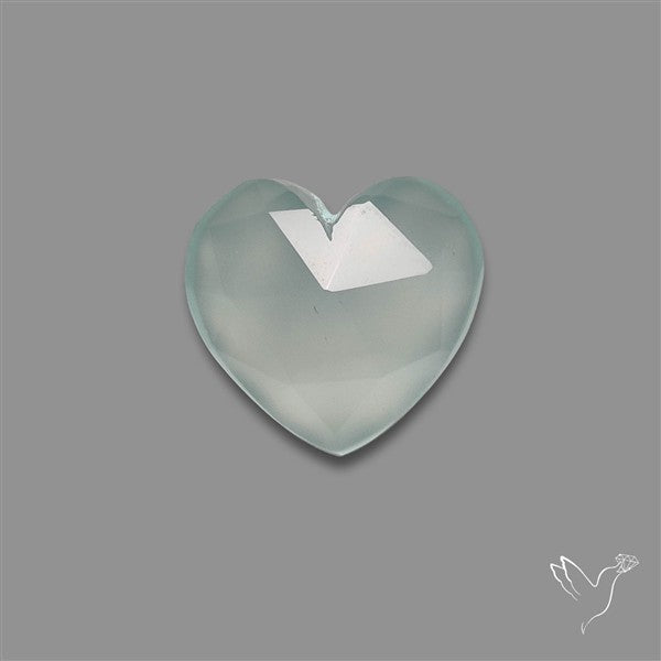 Rose Cut Aqua Chalcedony Heart