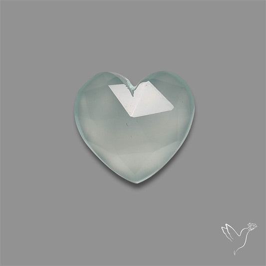 Rose Cut Aqua Chalcedony Heart