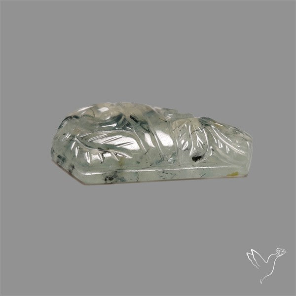 Black Tourmalinated Prehnite Coffin With Mughal Carving