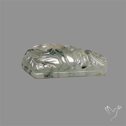 Black Tourmalinated Prehnite Coffin With Mughal Carving