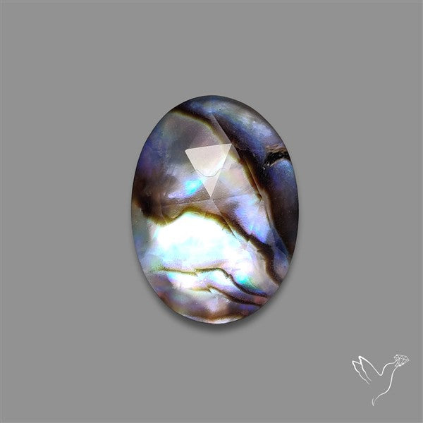 Rose Cut Himlayan Quartz With Abalone Shell Doublet