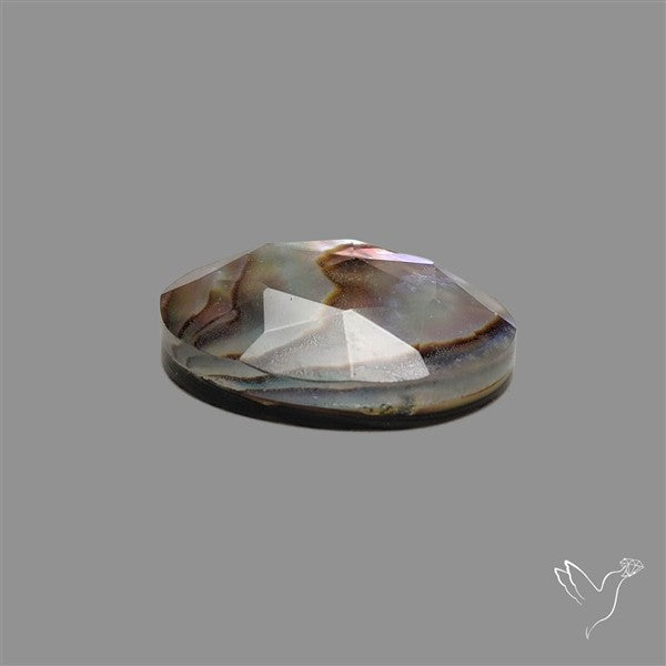 Rose Cut Himlayan Quartz With Abalone Shell Doublet