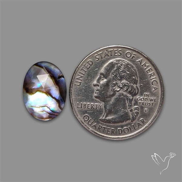Rose Cut Himlayan Quartz With Abalone Shell Doublet